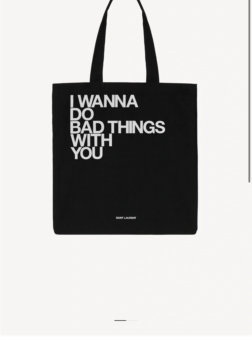 Saint Laurent Black Tote-I want to do bad things with you - Picture 10 of 11